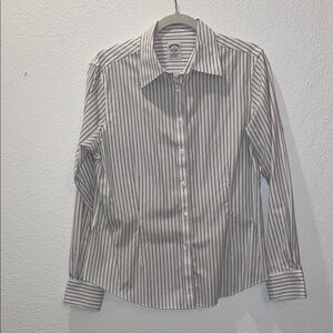 Brooks Brothers Black and White Striped Dress Shirt